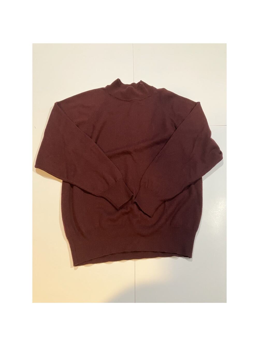 VTG 60s Virany Acrylic Wool Blend Turtleneck Mock Sweater Size L Brown Hungary